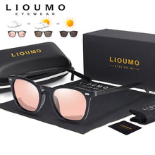 Load image into Gallery viewer, LIOUMO Cat Eye Photochromic Women Sun Glasses Classic Retro Rivet Men Polarized Sunglasses 100% UV Protection Change Color Lens