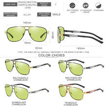 Carica l&#39;immagine nel visualizzatore di Gallery, LIOUMO Design Aviation Occhiali da sole polarizzati Uomo Cambia colore intelligente Occhiali da sole Donna Fotocromatici UV400 lunette de soleil 