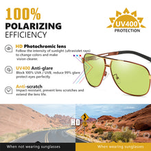 Carica l&#39;immagine nel visualizzatore di Gallery, LIOUMO Design Aviation Occhiali da sole polarizzati Uomo Cambia colore intelligente Occhiali da sole Donna Fotocromatici UV400 lunette de soleil 