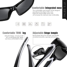 Load image into Gallery viewer, LIOUMO Design TR90 Goggles Windproof Polarized Sunglasses Men Sport Driving Sun Glasses Square Mirror UV400 lentes de sol hombre