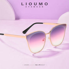 Load image into Gallery viewer, LIOUMO Cat Eye Sunglasses For Women Vintage Sun Glasses Men Driving Goggle Trendy Shades Gradient Lens gafas de sol