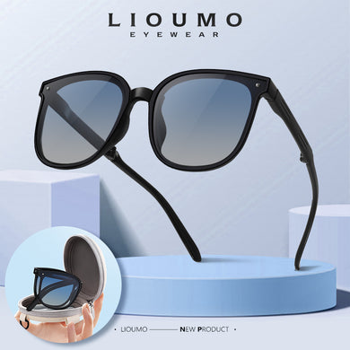 LIOUMO Foldable Sunglasses Women Polarized Travelling Driving Goggles Men Ultra-Light Cat Eye Glasses zonnebril dames