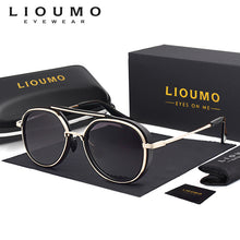 Load image into Gallery viewer, LIOUMO  Polarized Sunglasses Men Steampunk Goggles Women Round Vintage Glasses UV400 Protect zonnebril heren