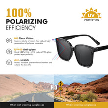 Load image into Gallery viewer, LIOUMO Oversize Sunglasses Women Polarized Travelling Ladies Men Eyewear Square Design UV400 Anti-Glare gafas de sol