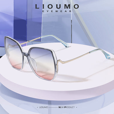LIOUMO Oversized Sunglasses Polarized Women Brand Designer Gradient Sun Glasses Travel Goggle Anti-Glare zonnebril dames