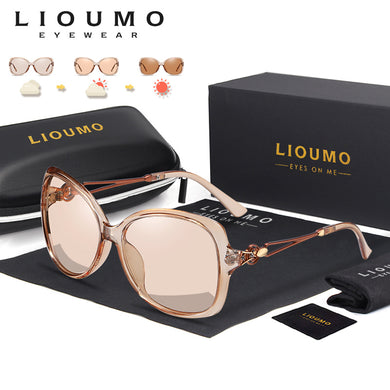LIOUMO Oversized Sunglasses Women 2023 Chameleon Sun Glasses Female Polarized Photochromic Eyewear UV400 zonnebril dames