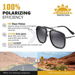 LIOUMO Oversized Sunglasses Women Polarized Driving Glasses Men Square Gradient Eyewear Unisex lunette de soleil femme