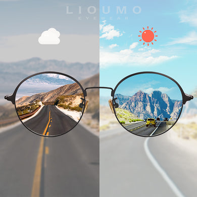 LIOUMO Round Sunglasses For Women Polarized Driving Sun Glasses Men Photochromic Goggles Vintage  lentes de sol hombre