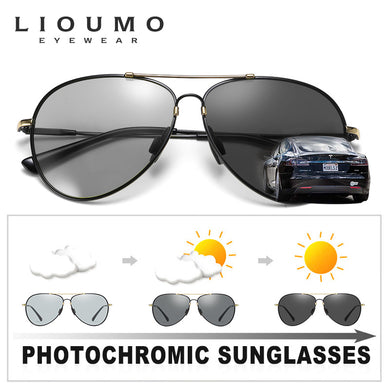 LIOUMO Flexible Folding Glasses Photochromic Polarized Sunglasses Men Women Driving Fishing Ultralight Eyewear zonnebril heren