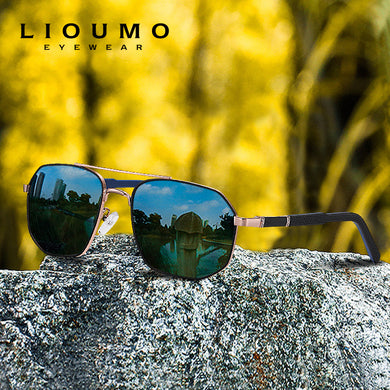 LIOUMO  Polarized Sunglasses Men Women Brand Designer Pilot Sun Glasses Vintage Anti-Glare Driving Goggles Gradient