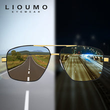 Load image into Gallery viewer, LIOUMO Hight Quality Square Men&#39;s Sunglasses Polarized Photochromic Glasses Women Day Night Vision Goggles UV400 zonnebril heren