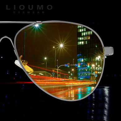 LIOUMO Men Polarized Sunglasses Women Photochromic Glasses Memory Metal Day Night Vision Driving Goggles Anti-Glare gafas de sol
