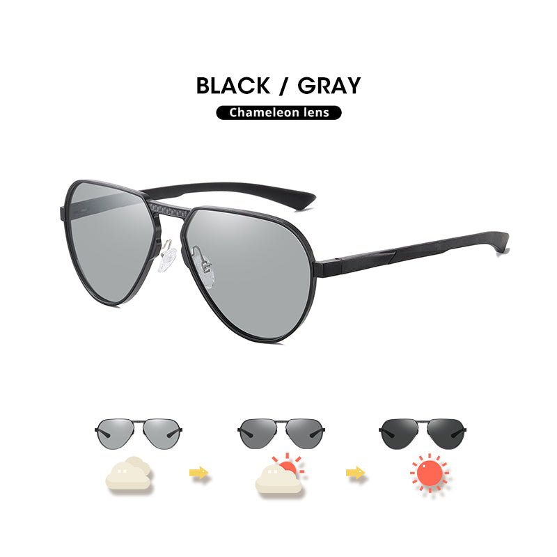 LIOUMO Aluminum Magnesium Photochromic Polarized Sunglasses Men Chameleon Driving Glasses Women Anti-Glare UV400 zonnebril