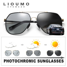 Load image into Gallery viewer, LIOUMO Design Memory Metal Glasses Men Polarized Sunglasses Women Photochromic Driving Goggles Big Frame lentes sol hombre