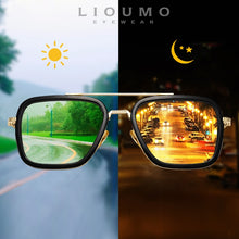 Load image into Gallery viewer, LIOUMO Square Vintage Steampunk Tony Stark Sunglasses Women Polarized Photochormic Day Night Vision Glasses lentes de sol