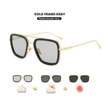 Load image into Gallery viewer, LIOUMO Square Vintage Steampunk Tony Stark Sunglasses Women Polarized Photochormic Day Night Vision Glasses lentes de sol