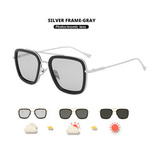 Load image into Gallery viewer, LIOUMO Square Vintage Steampunk Tony Stark Sunglasses Women Polarized Photochormic Day Night Vision Glasses lentes de sol