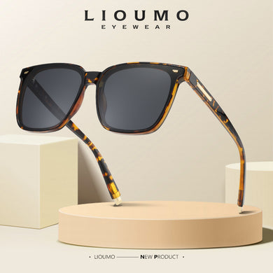 LIOUMO Oversized Sunglasses For Women Polarized Sunglasses Men Driving Goggles Leopard Frame Night Vision Eyewear gafas de sol