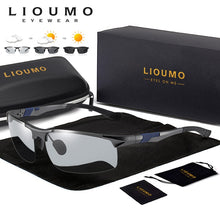 Load image into Gallery viewer, LIOUMO Pochromic Sun Glasses Polarized Men Aluminum Magnesium Frame Sport Driving Sunglasses Change Color gafas de sol hombre