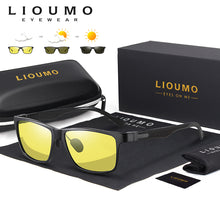 Load image into Gallery viewer, LIOUMO Photochromic Sunglasses Men HD Polarized Day Night Glasses Women Classic Aluminum Magnesium Square UV400 zonnebril heren