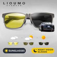 Load image into Gallery viewer, LIOUMO Photochromic Sunglasses Men HD Polarized Day Night Glasses Women Classic Aluminum Magnesium Square UV400 zonnebril heren