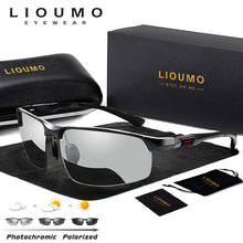 Load image into Gallery viewer, LIOUMO Photochromic Sunglasses Men Polarized Chameleon Glasses Male Change Color Sun Glasses Day Night Vision Driving Eyewear