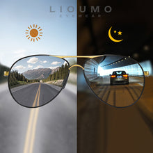 Load image into Gallery viewer, LIOUMO Pilot Men&#39;s Sunglasses Women Polarized Photochromic Glasses Driving Goggle Unisex Eyewear Chameleon UV400 zonnebril dames