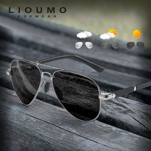 Load image into Gallery viewer, LIOUMO Pilot Sunglasses Men Polarized Sun Glasses Photochromic Women UV400 Protect Driving Fishing Goggles Chameleon gafas sol