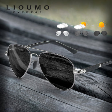 LIOUMO Pilot Sunglasses Men Polarized Sun Glasses Photochromic Women UV400 Protect Driving Fishing Goggles Chameleon gafas sol