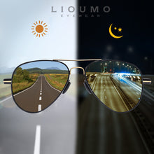 Load image into Gallery viewer, LIOUMO Pilot Sunglasses Men Polarized Sun Glasses Photochromic Women UV400 Protect Driving Fishing Goggles Chameleon gafas sol