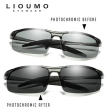 Load image into Gallery viewer, LIOUMO Retro Pilot Pochromic Polarized Sunglasses Men All-weather Anti-glare HD Driving Glasses oculos de sol feminino UV400