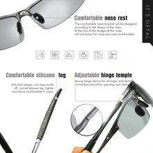 Load image into Gallery viewer, LIOUMO Retro Pilot Pochromic Polarized Sunglasses Men All-weather Anti-glare HD Driving Glasses oculos de sol feminino UV400