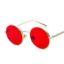 Load image into Gallery viewer, LIOUMO Retro Steampunk Sunglasses Men Women Round Vintage Glasses Trendy Shades Gold Frame UV400 Driving Goggle gafas sol hombre