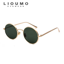 Load image into Gallery viewer, LIOUMO Retro Steampunk Sunglasses Men Women Round Vintage Glasses Trendy Shades Gold Frame UV400 Driving Goggle gafas sol hombre