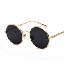 Load image into Gallery viewer, LIOUMO Retro Steampunk Sunglasses Men Women Round Vintage Glasses Trendy Shades Gold Frame UV400 Driving Goggle gafas sol hombre