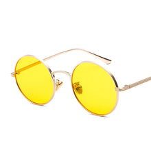 Load image into Gallery viewer, LIOUMO Retro Steampunk Sunglasses Men Women Round Vintage Glasses Trendy Shades Gold Frame UV400 Driving Goggle gafas sol hombre