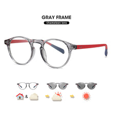 Load image into Gallery viewer, LIOUMO Round Glasses For Computer Anti-Blue Blocking Eyeglasses Men Women Change Color Lenses Photochromic Eyewear