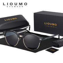 Load image into Gallery viewer, LIOUMO Round Sunglasses For Men Polarized Women Cat Eye Glasses Classic Rivet Frame Anti-Glare Driving Goggles lunette de soleil
