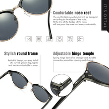 Load image into Gallery viewer, LIOUMO Round Sunglasses For Men Polarized Women Cat Eye Glasses Classic Rivet Frame Anti-Glare Driving Goggles lunette de soleil