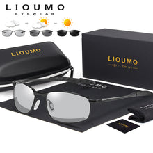 Load image into Gallery viewer, LIOUMO Square Metal Frame Male Sun Glasses Men Women Photochromic Sunglasses Polarized Lens For Small Face Eyewear gafas de sol