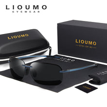 Load image into Gallery viewer, LIOUMO Square Polarized Sunglasses Men Rimless Glasses Women UV400 Protection Driving Eyewear Trendy Shades gafas de sol hombre