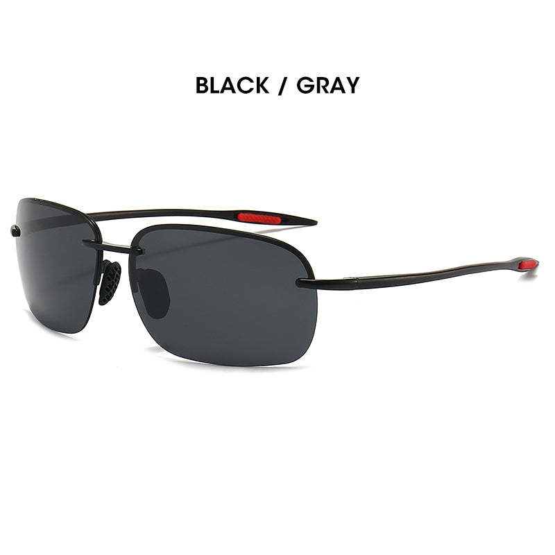 LIOUMO Square Polarized Sunglasses Men Rimless Glasses Women UV400 Protection Driving Eyewear Trendy Shades gafas de sol hombre