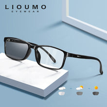 Load image into Gallery viewer, LIOUMO Square Retro Glasses Men Women Blue Light Blocking Lenses Photochromic Eyewear flat Mirror 100% Anti-UV Eyeglasses