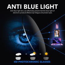 Load image into Gallery viewer, LIOUMO Square Retro Glasses Men Women Blue Light Blocking Lenses Photochromic Eyewear flat Mirror 100% Anti-UV Eyeglasses