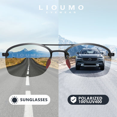 LIOUMO Square Sunglasses For Men 2023 Polarized Glasses Women Photochromic Driving Glasses Intelligent Change Color gafas de sol