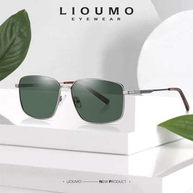 LIOUMO Square Sunglasses For Men Women Polarized Driving Glasses Unisex Goggles Vintage Design Anti-Glare gafas de sol hombre