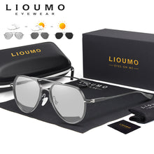 Load image into Gallery viewer, LIOUMO Sunglasses Polarized Men Women Photochromic Driving Glasses Aluminum Magnesium Chameleon Eyewear gafas de sol hombre