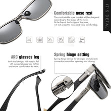Load image into Gallery viewer, LIOUMO  Photochromic Polarized Sunglasses For Men Women Carbon Fiber Frame Square Glasses UV400 lentes de sol hombre