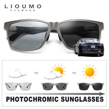 Load image into Gallery viewer, LIOUMO  Photochromic Polarized Sunglasses For Men Women Carbon Fiber Frame Square Glasses UV400 lentes de sol hombre