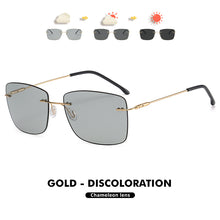 Load image into Gallery viewer, LIOUMO Ultralight Design Men Polarized Sunglasses Rimless Photochromic Glasses Women Rectangle Shades UV400 Unisex lentes de sol